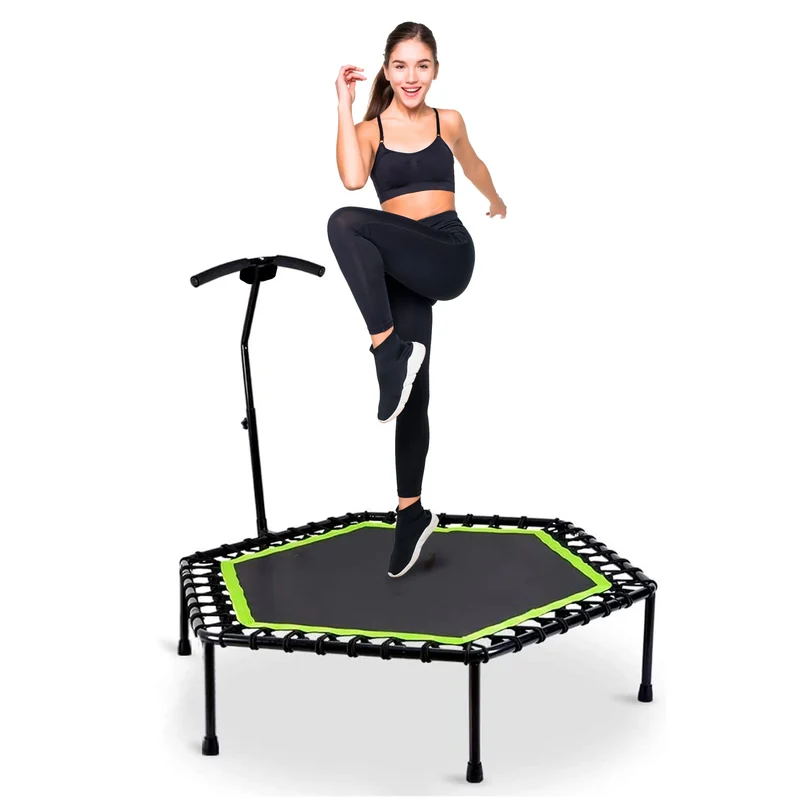 Deluxe Fitness Trampolin mit Griff, 3-stufig höhenverstellbar, Schaumstoff ummantelt