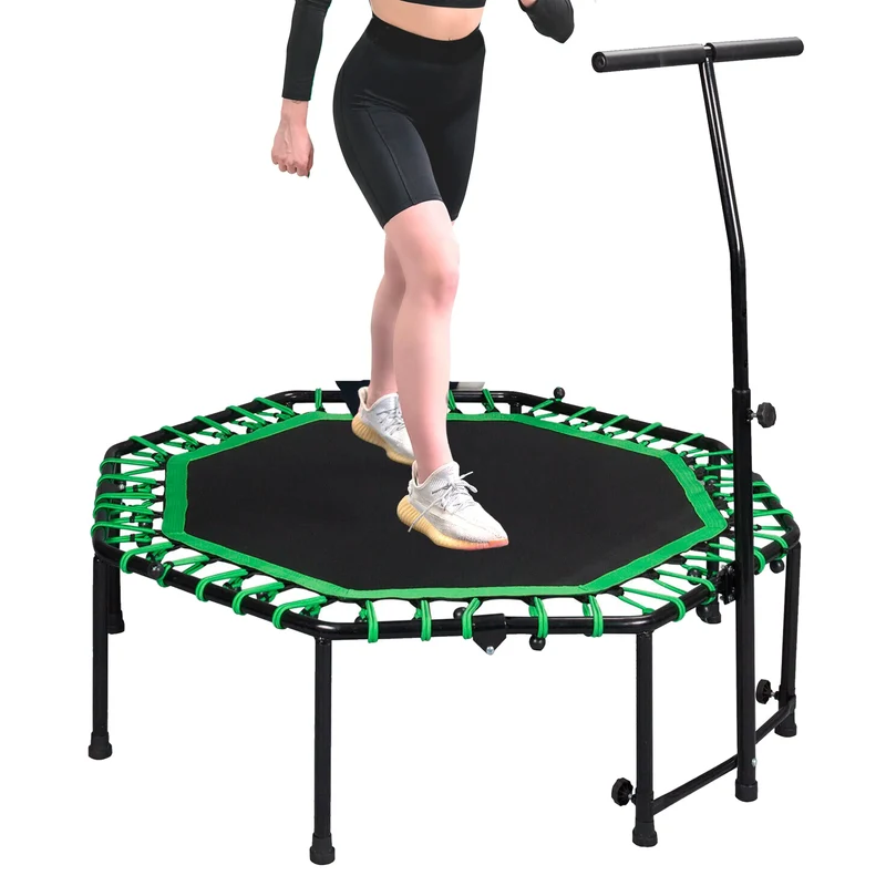 Deluxe Fitness Trampolin mit Griff, 3-stufig höhenverstellbar, Schaumstoff ummantelt