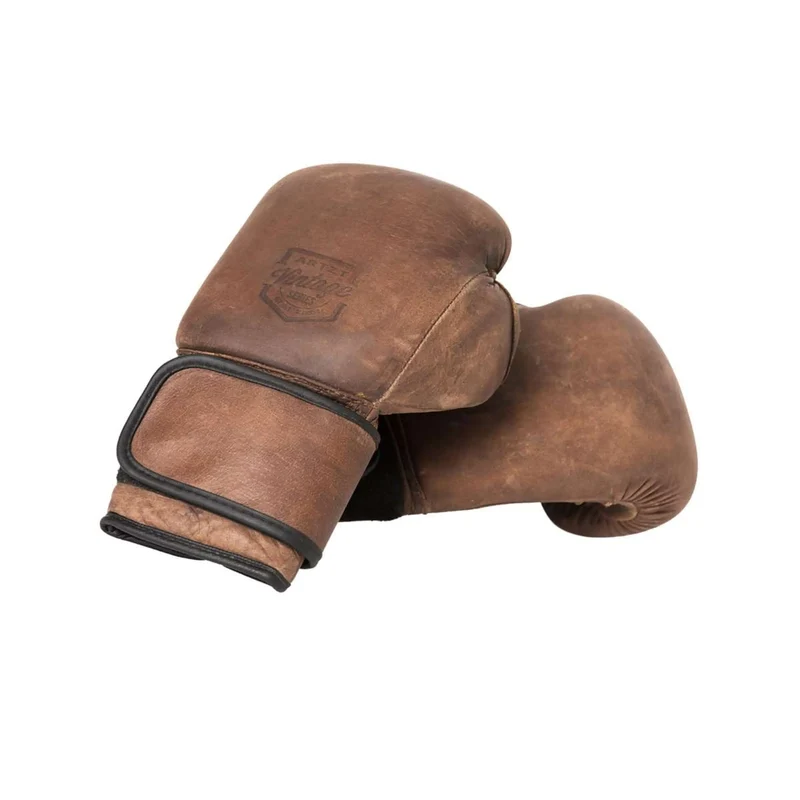Vintage Optik Boxhandschuhe 12 oz, 1 Paar aus Leder, für Box- & MMA Training, Sparring