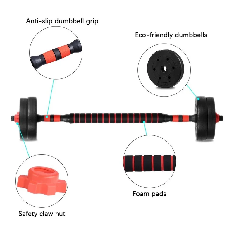 Profi Hantel-Set Multifunktional, 15Kg-20Kg-25Kg-30Kg, ergonomische Griffe für perfektes Griffgefühl, sichere und einfache Verschraubung