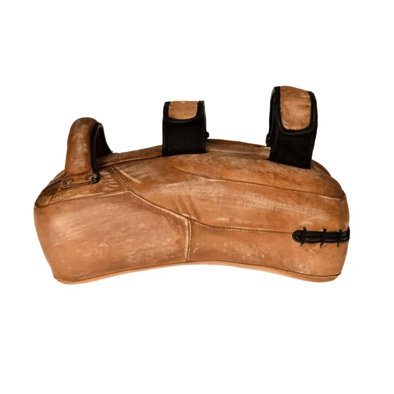 Thai Pad, Vintage Optik 1 Stk. aus Leder, Haltegriff mit zusätzlichen Klettverschlussschlaufen, für Box- & MMA Training, Sparring