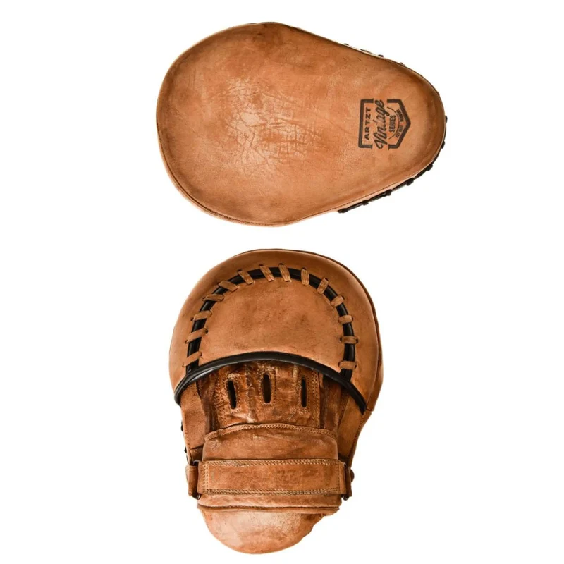 Handpratzen Vintage Optik, 2 Stk. aus Leder, für Box- & MMA Training, Sparring
