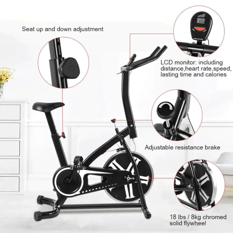 Heimtrainer Fahrrad, Sitz höhenverstellbar, mit Multifunktionsdisplay, mit Handyhalterung
