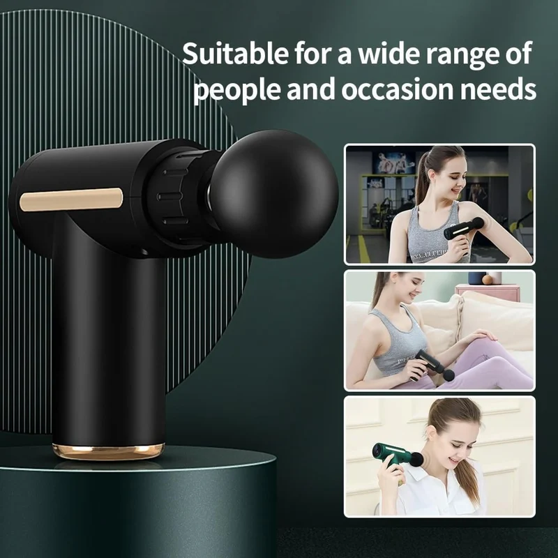 Mini Massagepistole, Besser & Stärker, LCD Anzeige , Gegen Muskelkater, Muskelverspannungen und Cellulite, mit 4 Aufsätzen
