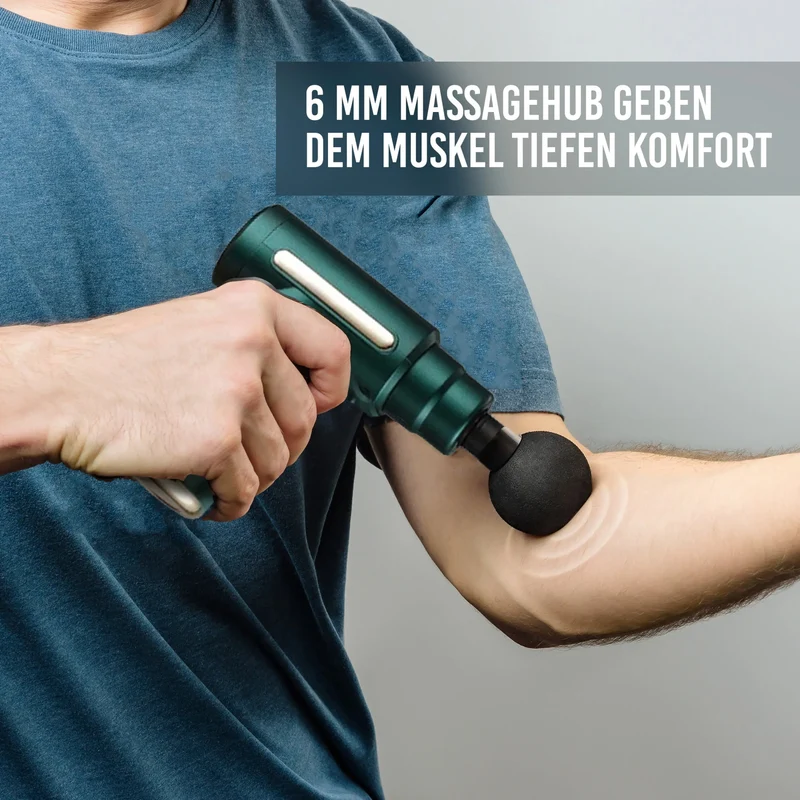 Mini Massagepistole, Besser & Stärker, LCD Anzeige , Gegen Muskelkater, Muskelverspannungen und Cellulite, mit 4 Aufsätzen