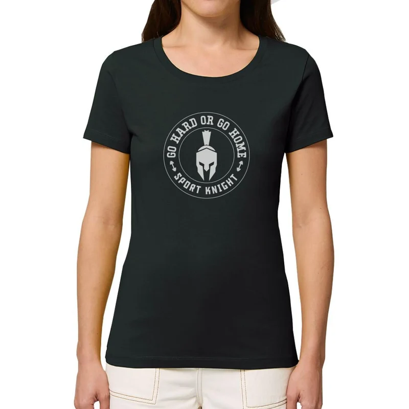 Sport-Knight® Damen Fitness T-Shirt "Go Hard or Go Home" Organisch Premium