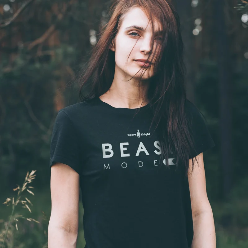 Sport-Knight® Damen Fitness T-Shirt "Beast Mode On" Organisch Premium