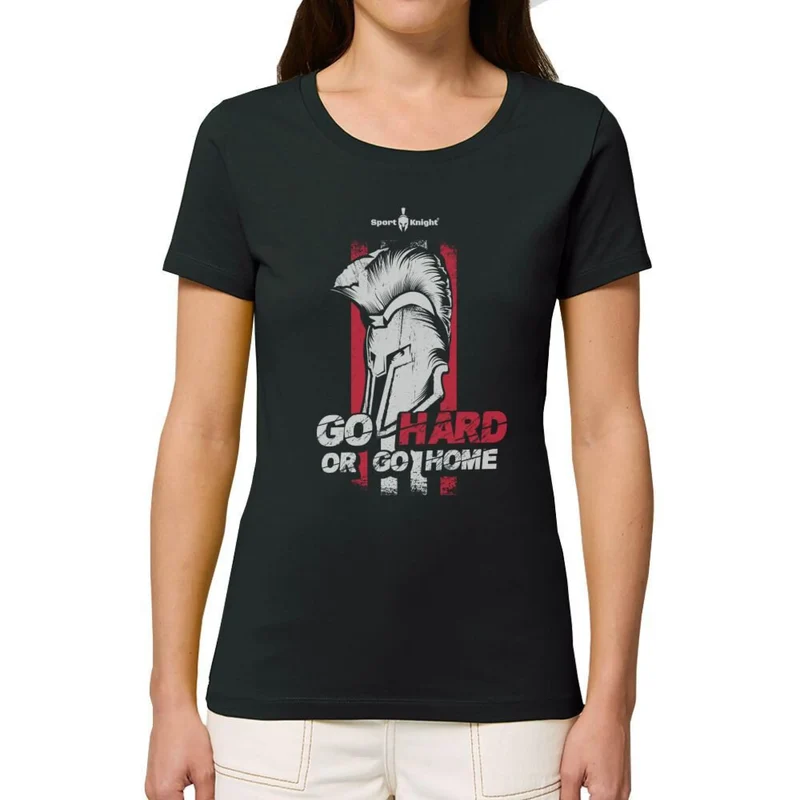 Sport-Knight® Damen Fitness T-Shirt "Go Hard or Go Home" Organisch Premium