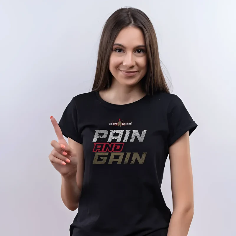 Sport-Knight® Damen Fitness T-Shirt "Pain and Gain" Organisch Premium