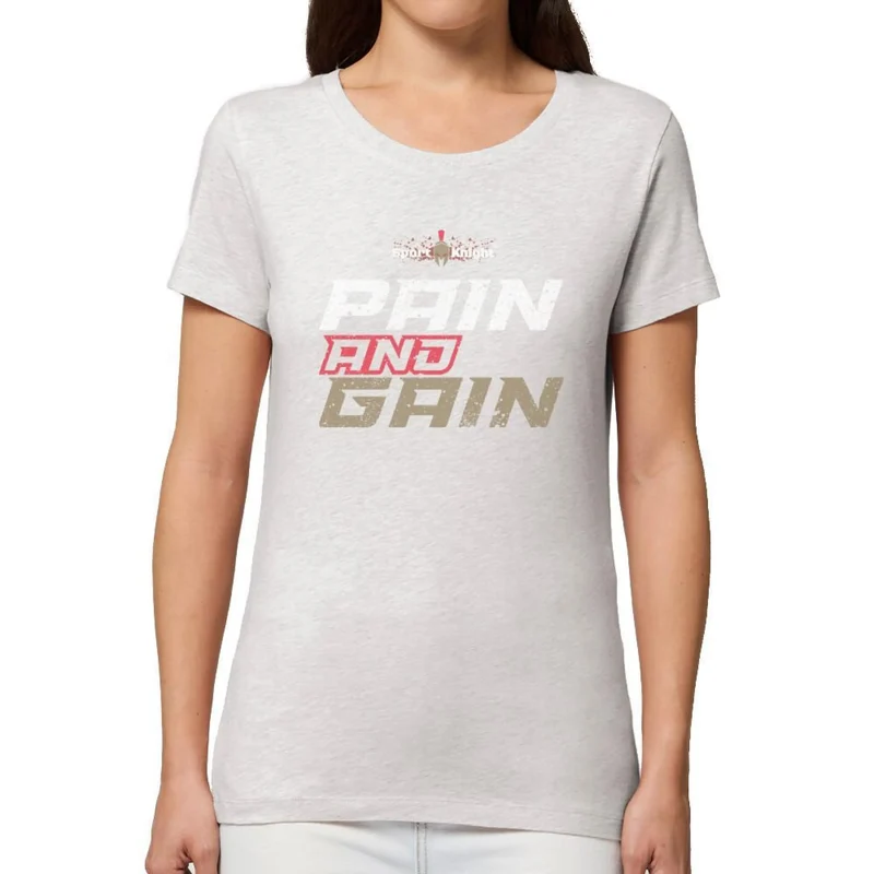 Sport-Knight® Damen Fitness T-Shirt "Pain and Gain" Organisch Premium