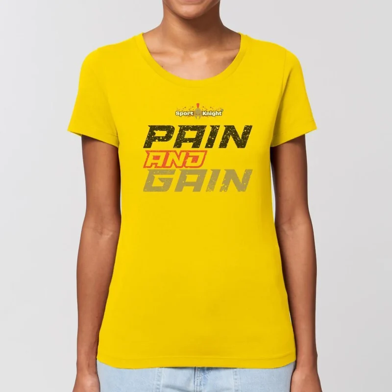 Sport-Knight® Damen Fitness T-Shirt "Pain and Gain" Organisch Premium