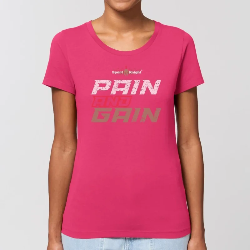 Sport-Knight® Damen Fitness T-Shirt "Pain and Gain" Organisch Premium