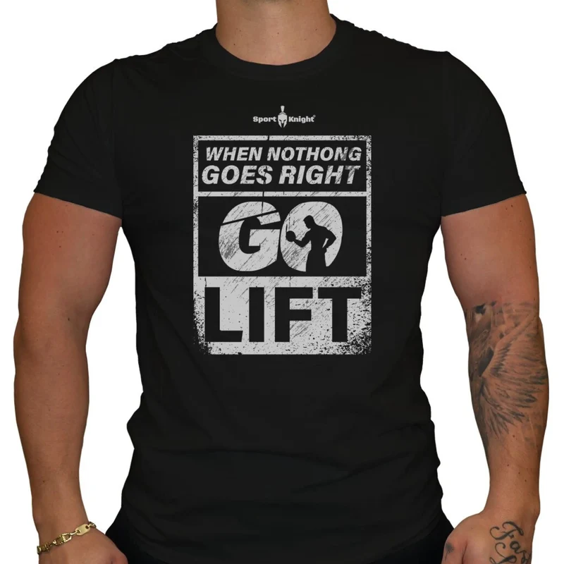 Sport-Knight® Herren Fitness T-Shirt "When Nothing Goes Right Go Lift"