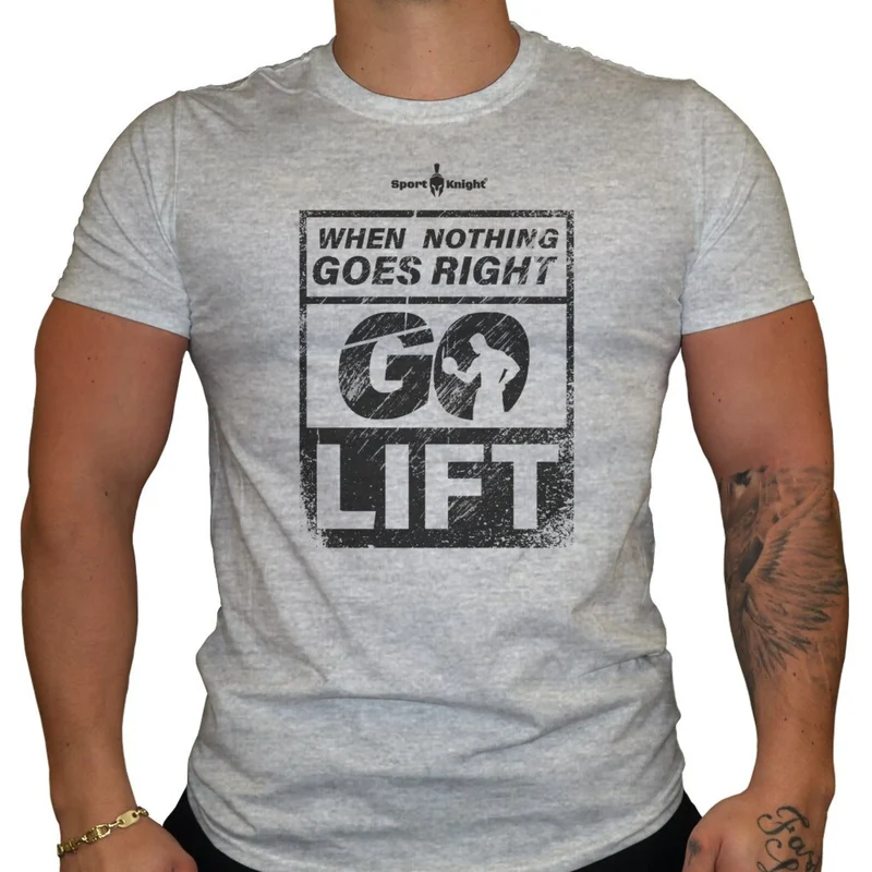 Sport-Knight® Herren Fitness T-Shirt "When Nothing Goes Right Go Lift"