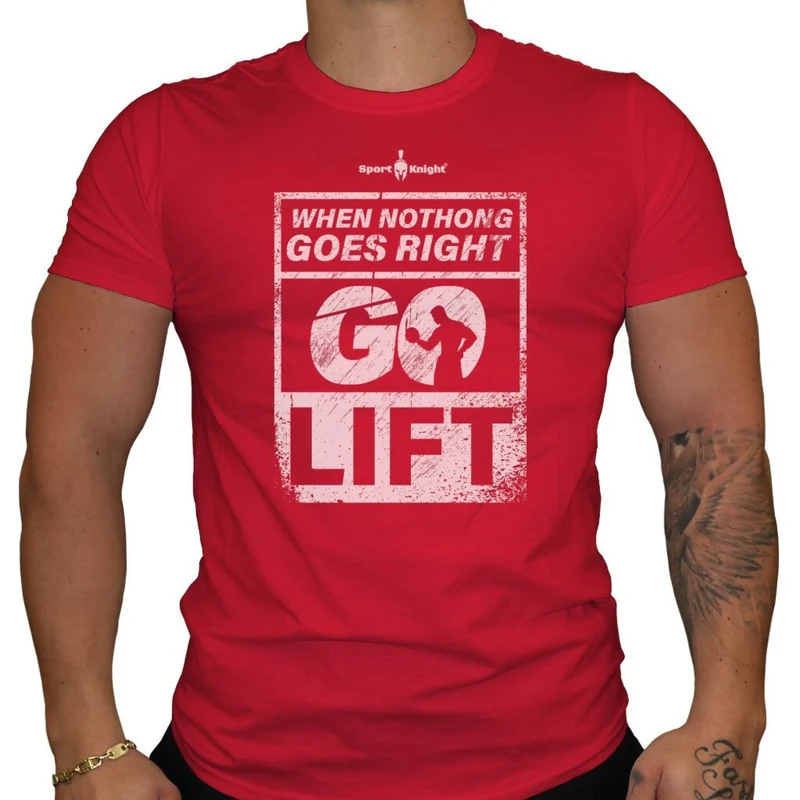Sport-Knight® Herren Fitness T-Shirt "When Nothing Goes Right Go Lift"