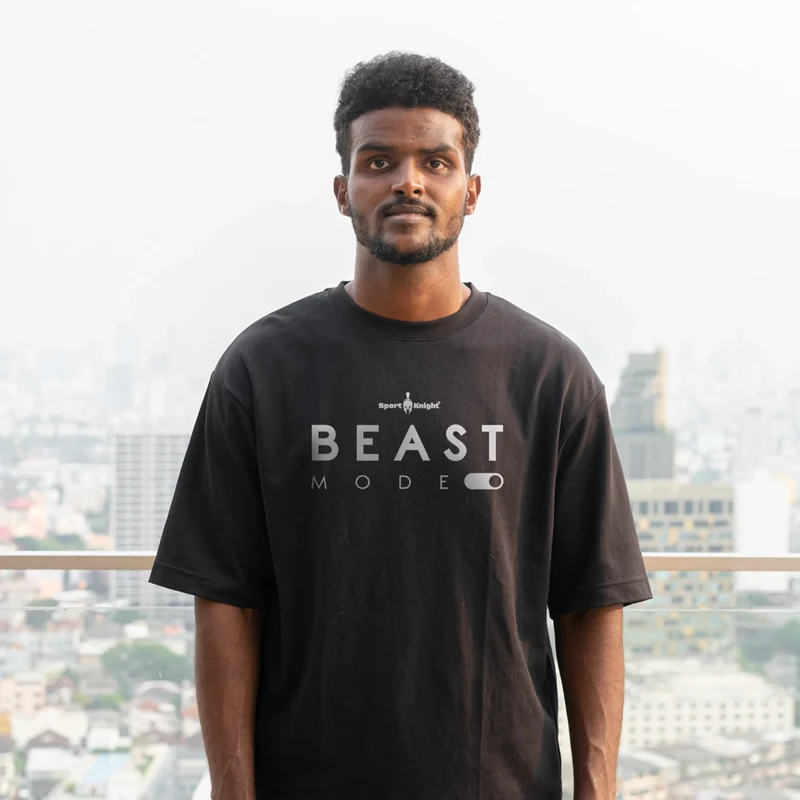 Sport-Knight® Herren Oversize T-Shirt "Beast Mode On"
