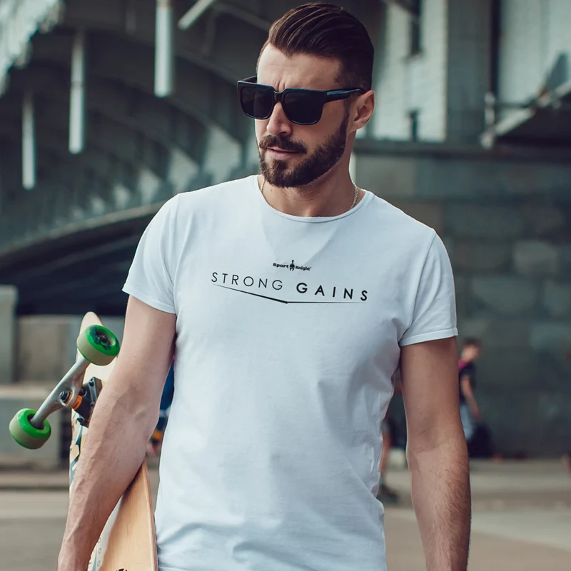 Sport-Knight® Herren Fitness T-Shirt "Strong Gains"