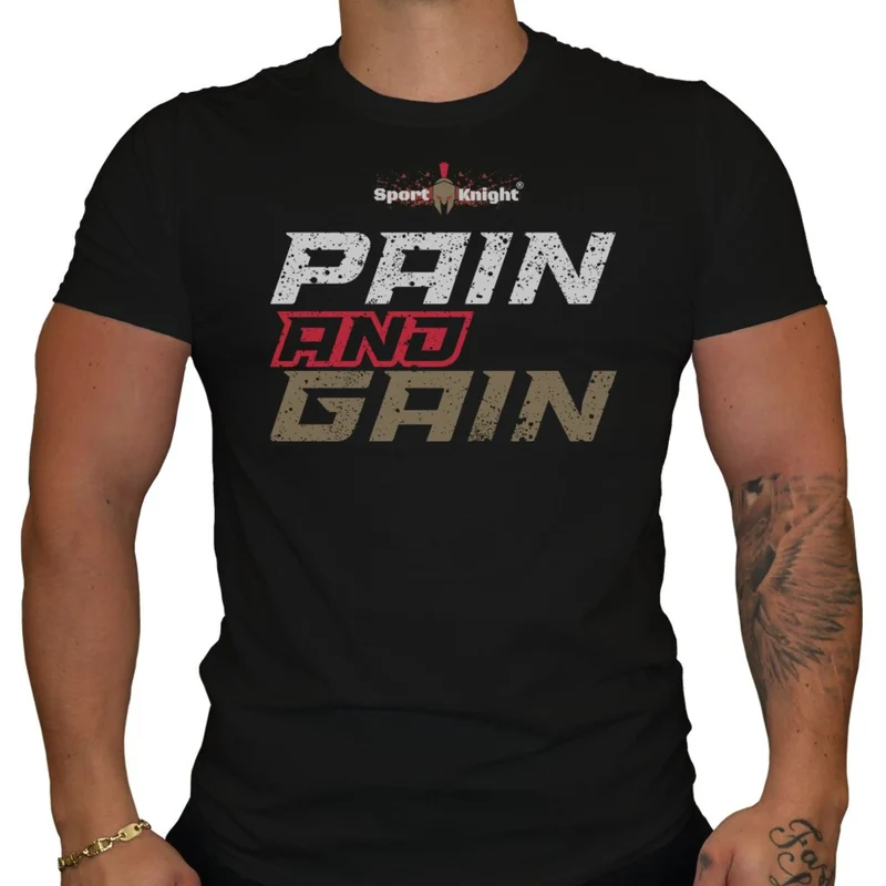 Sport-Knight® Herren Fitness T-Shirt "Pain and Gain"