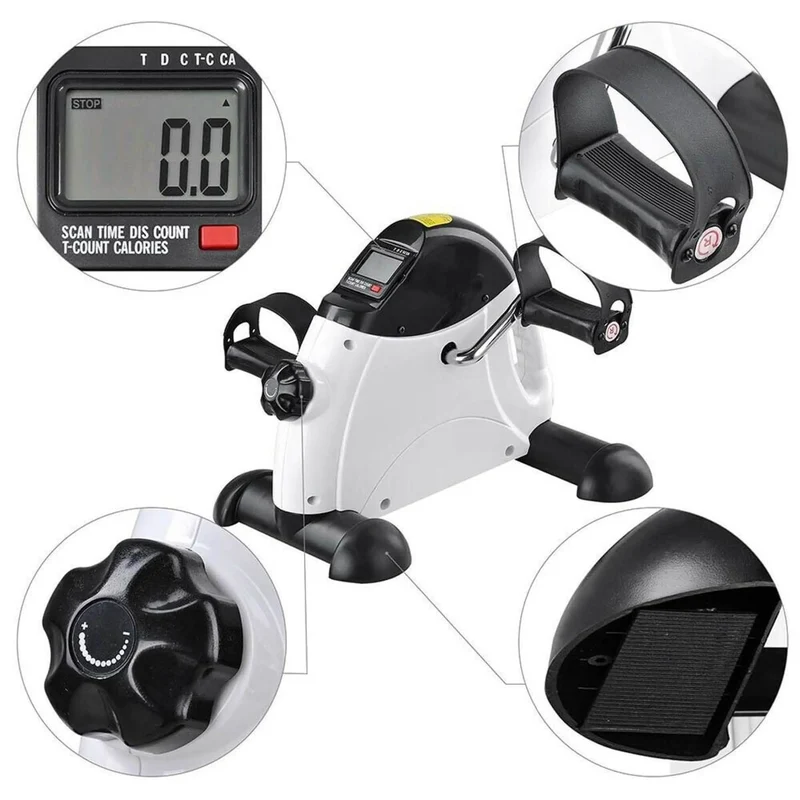 Mini Heimtrainer, mit LCD-Multifunktionsanzeige, Widerstand beliebig verstellbar, mit Anti-Rutsch-Gummis