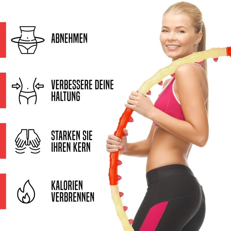 Hula Hoop Reifen Premium, Magnet-Massage-Noppen Fitness