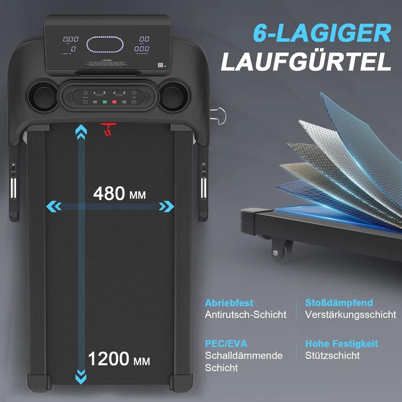 Kitopa Laufband: Hochgeschwindig, 7 PS, große Lauffläche, klappbar